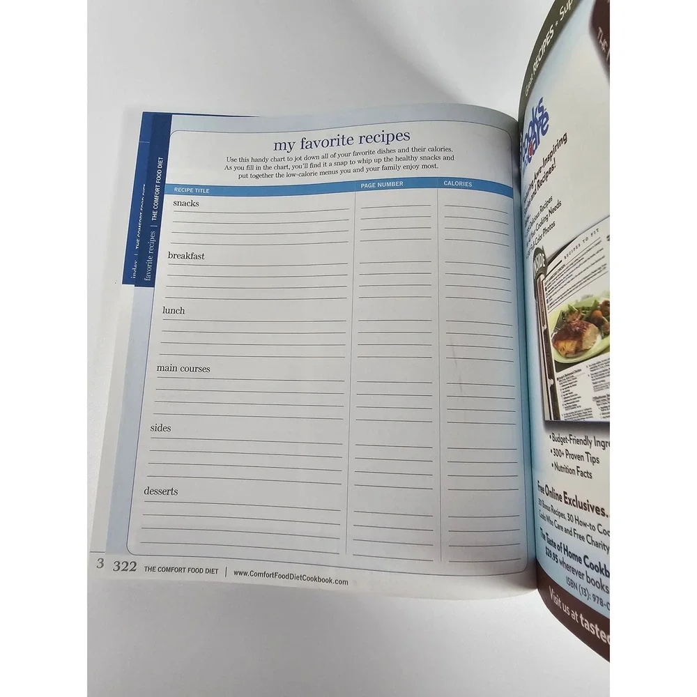 Taste of Home Comfort Food Diet Cookbook 433 Recipes 6-Week Meal Plan 2009 HC